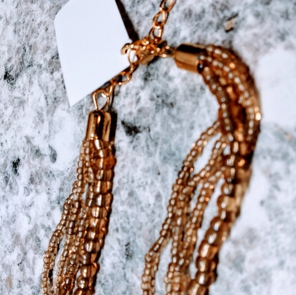 Glass Cross Necklace- Merengue Orange Red Cream - Picture 4 of 8